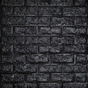 Самокл.стеновые панели 3D Кирпич черный 700 * 770мм