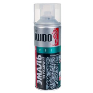 Краска-аэрозоль «KUDO» Молотковая серебристая 520мл